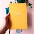 Moon or Sun Lined Journal Notebook Diary - Blue and Yellow A5 Hardcover Notebooks. 
