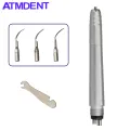 Dental Ultrasonic Air Scaler with 3 Tips Scaling Handpiece Frequency Pneumatic Scaler 2/4 Holes.