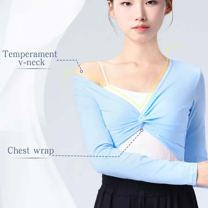 Ballet%20Tops%20Woman%20Dance%20Wrap%20Top%20Ballet%20Jacket%20Adult%20Crop%20Top%20Coat%20Cotton%20Long%20Sleeve%20Dance%20Shirt%20for%20Woman%20Tops%20Ballet%20Outfits%20-%20Image%205