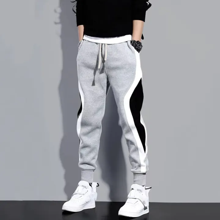 Autumn%20Men's%20Wide%20Loose%20Casual%20Pants%20Mens%20Patchwork%20Nine-point%20Sports%20%20Elastic%20Rope%20Breathable%20Tie-foot%20Trousers%20-%20Image%205