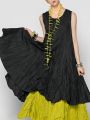 Women Summer Cake Dress Casual Round Neck Sleeveless Fake Two Pieces Gathered Indie Folk Patchwork Loose Maxi Dress Plus Size. 