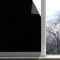 Blackout Opaque Window Sticker Static Cling 100% Light Blocking PVC Frosted Dark Tint Film Privacy Protection Window Covering. 