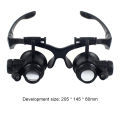 Magnifying Glass 10X/15X/20X/25X Jeweler Watchmaker With LED Light Telescopic Headband Magnifier Glasses Reading Loupes Eyewear. 