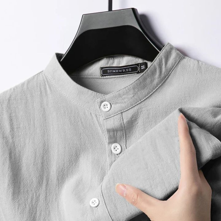 Linen%20Cotton%20Shirts%20for%20Men%20Lightweight%20%20Long%20Sleeve%20Henley%20Streetwear%20Beach%20Breathable%20Shirt%20Hawaiian%20Large%20T%20Shirts%20for%20Men%20-%20Image%204