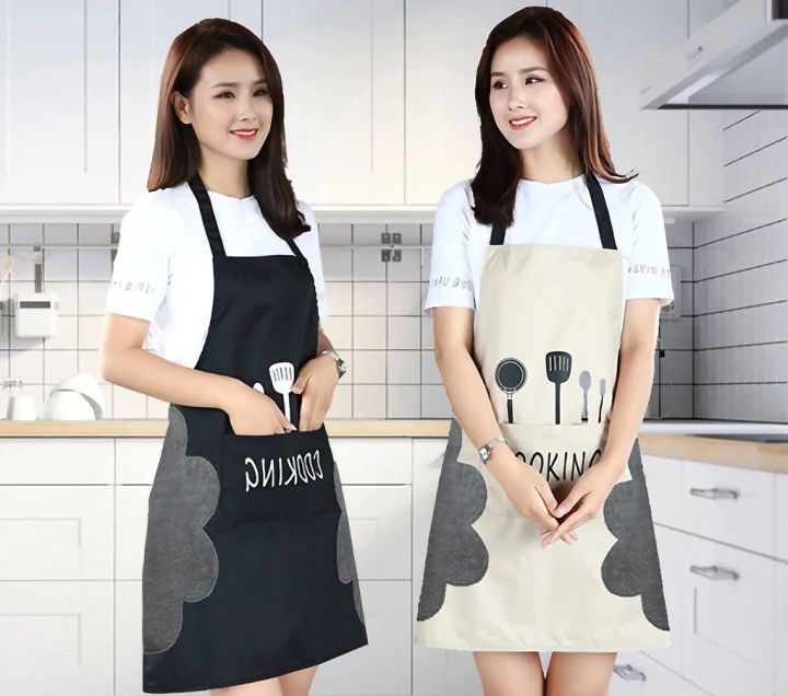 Kitchen%20Apron%20Waterproof%20Oil-Proof%20Apron%20For%20Woman%20Adjustable%20Household%20Cooking%20Bib%20With%20Pocket%20Hand-Wiping%20Clean%20Tool%20Accessory%20-%20Image%202