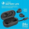 JLAB Audio Jbuds Air True Wireless Signature Bluetooth Earbuds, Charging Case, Black, IP55 Sweat Resistance, Bluetooth 5.0 Connection (Renewed). 