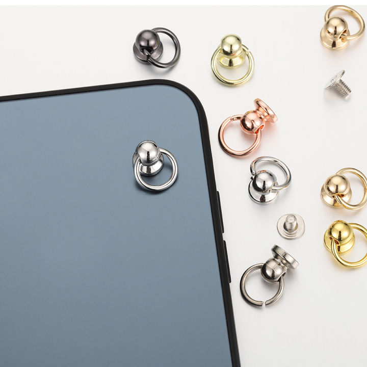20set Metal Ball Post with O Ring Studs Rivets Nail Screw Back Round Head Spot Spikes Leather Craft Phone Case Decor Accessories