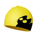 Cute Cat Swimming Cap For Long Hair Ears Protect Children Kids Waterproof Elastic Silicone Swim Pool Cap Bathing Caps Diving Hat.