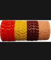 Fancy Women Classic UNBREAKABLE Valvet Glass Bangles 10 Colors set Best for Gift for Girls. 