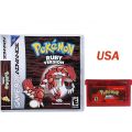 2025 New Pok é mon Series Jade Red Leafgreen Ruby Sapphire 5th Edition GBA Game Box, 32-bit Video Game Cartridge, No Manual.