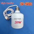 USB Light 5V 20Watt Power Bank Led Bulb 6fit long usb cable including.