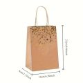 5/10PCS Black Brown White Bronzing Paper Bags Portable Birthday Gift Paper Bags Shopping Birthday Wedding Christmas 22x16x8cm. 