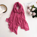 2025 Women Chiffon Hijab Scarf Premium Chiffon Muslim Hijabs Plain Good Stitching Maxi Wrap Musulman Femme Solid Color Shawls. 