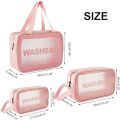 3pc Set Cosmetic Bag Pouch Transparent PVC Travel Toiletry Makeup Wash Bag. 