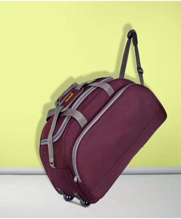 Travel Duffle Bags for Men Women Stylish Travelling Luggage Bag Cabin Size Duffel with Two Wheels Strolley Extra Spacious Storage Carry Packing Pack Bag