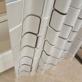 Premium Geometric Shower Curtain - Black White PEVA Waterproof Bathroom Decor with Heavy Duty Hooks. 