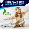 Airplane Toys for Kids, Bump and Go Action, Toddler Toy Plane with LED Flashing Lights and Sounds for Boys & Girls 3-12 Years Old (Airbus A380). 