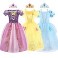 Rapunzel Dress for Girls Cinderella Belle Dress Up Fantasy Children Birthday Party Princess Costume Kids Halloween Clothes.