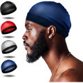 4Pcs Wave Cap, Silk Stocking Wave Caps for 360 Waves, Silky Durag for Men, Stain Caps (2*Blue 2*Black).