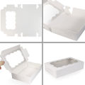 10/20pcs Cake Carriers, Square Box With Lid, White Bread Box With Window, For Pies, Donuts, Muffins, Chocolates.