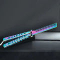 1PCS Foldable Comb Stainless Steel Butterfly Knife Comb Beard Moustache Brushe Salon Hairdressing Styling Tool. 