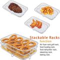 New Stackable Air Fryer Rack Non-Stick Stainless Steel Grilling Rack Airfryer Tray Grill Basket Durable Kitchen Gadgets. 