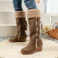 New Wedge Heel Increased Warm and Comfortable Casual Women's Shoes Winter Cross Strap Fashion Boots Botas Mujer Chaussure Femme. 