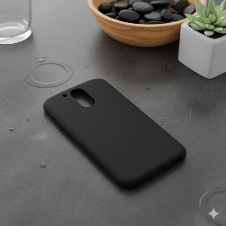 Motorola Moto G4 Plus Back Cover Soft Plain Black Case For Moto G4 Plus