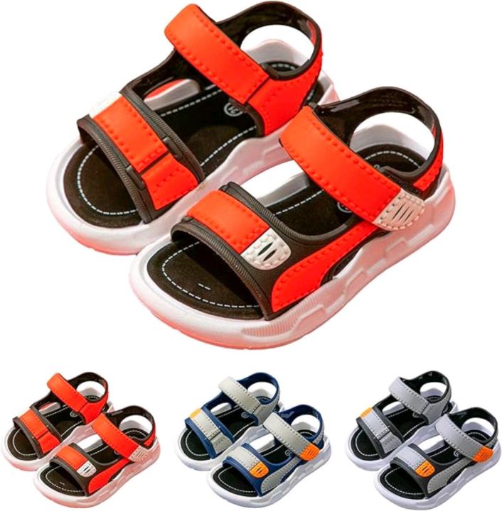 Summer Baby Sandals Solid Color Baby Boy Sandals Soft Sole Anti-slip Boys Girls Sandals Toddler Baby Shoes Beach