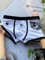 Men Panties Cotton Boyshorts Men Funny Cat Sports Boxer Shorts Panties Cartoon Printed U Convex Male Men's Underwear. 