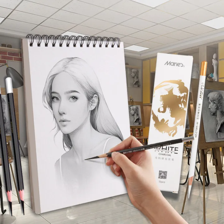 12pcs%20Marie's%20White%20Charcoal%20Pencils%20Set,Sketch%20Highlight%20Pencils,for%20Sketching,Shading,Blending,Supplies%20for%20Beginners,Artists%20-%20Image%202
