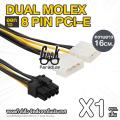 Dual Molex LP4 4 Pin to 8 Pin PCI-E Express Power Adapter Cable for GPU Graphics Card, 16cm Length - Geek Paradise Store. 