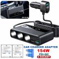154W Car Charger Adapter Cigar Jack Multi Socket 9 in 1 PD 3 Cigarette Lighter Splitter High Speed Charge S DC Outlet Switches. 