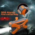 Multifunctional 10000mAh Solar Crank Radio AM/FM/NOAA Weather Alert, Dual Stereo Speakers, Phone Charger, LED & SOS Alarm.