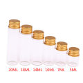 10 Pieces 5ml/7ml/10ml/14ml/18ml/20ml Glass Bottles With Aluminium Lids Small Mini Glass Jars 6 Sizes U-pick. 