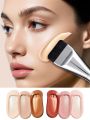 2PCS Ultra-thin one-line foundation brush, crescent-shaped mask brush, fluffy soft bristle professional beauty tool set.