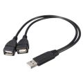 High Quality USB 2.0 Cable USB Double Splitter Adapter Cable One To Two Female To USB 2 Male Power Extension Cable. 