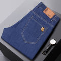 New Ice Silk Thin Denim Jeans For Men Blue Straight Stretch Cotton Pants Business Casual Lightweight Trousers Spring Summer. 