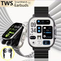NFC Smart Watch TWS 2-in-1 Headset Bluetooth Call Heart Rate Blood Pressure Health Monitoring Headphones Play Music Smartwatch.