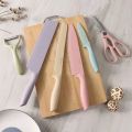 Colorful Knife Set for 6 Pieces, High Carbon Steel Kitchen Knife Set, Environmental Wheat Straw Material Handle, Sharp All-purpose Professional Chef Knife with Gift Box YIPFUNG. 