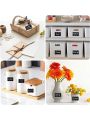Black Waterproof Reusable Label Stickers With White Chalk For Mason Jars, Craft Room, Storage Spaces, Glass Bottles,Organization. 
