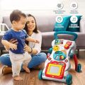 Baby Walker Sit-to-Stand Learning Trolley Kids Activity Center Entertainment Table Lights & Sounds Music Phone Steering Wheel Educational Push Toy for Babies Toddlers Kids (Multicolour). 