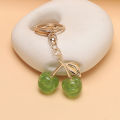 Fashion Delicious Red Cherry Keychain Summer Fruits Cherries Pendant Keyring For Women Men Jewelry Bag Accessories .