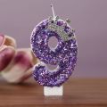 New handmade production Purple crown Birthday Candles number 0-9 Princess cake decoration candles Anniversary Party decorations. 