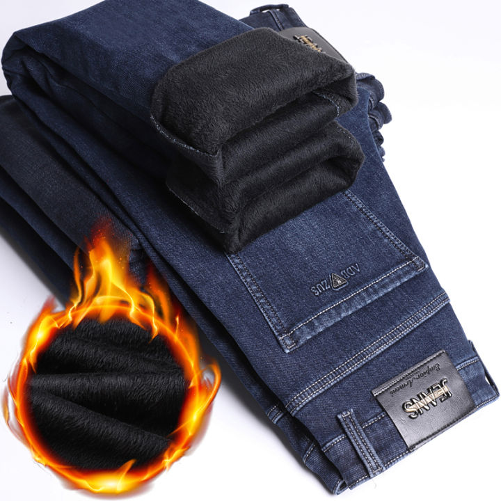 2025%20Winter%20New%20Fleece-lined%20Thickened%20Men's%20Jeans%20Stretch%20Slim%20Straight%20All-Matching%20Warm%20Velvet%20Thicken%20Thermal%20Denim%20Pants%20-%20Image%204