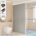 Foldable Magnetic Shower Curtain Waterproof Privacy Bathroom Curtain for Home Apartment Hotel Stylish Decor.