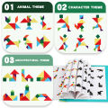 3D Wooden Magnetic Jigsaw Puzzle Games Geometric Shapes Tangram Toy  Montessori Early Education Sorting For Toys Children . 