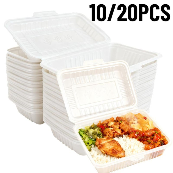 10/20PCS Disposable Lunch Boxes Plastic Salads Sandwiches Takeaway Kitchen Fridge Restaurant Picnic Food Container