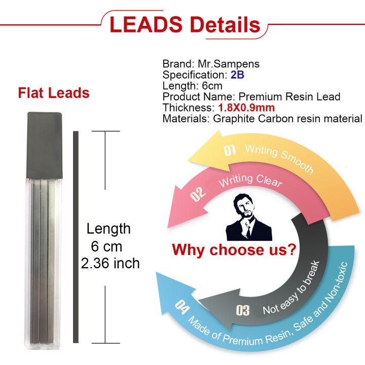 200Pcs%20Flat%20Lead%202B%201.8mm%20Holder%20Mechanical%20Pencil%20Set%20for%20Drafting%20Drawing%20Art%20Sketching%20Calligraphy%20Marking%20-%20School%20Supplies%20-%20Image%205