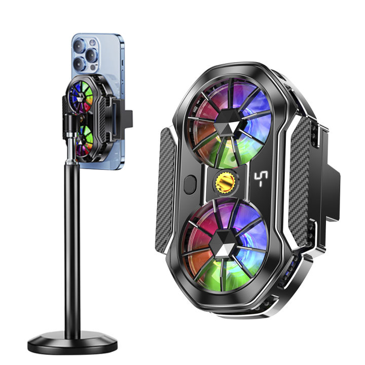 Back Clip Semiconductor Cooling Mobile Phone Cooler Radiator Dual Fans ...